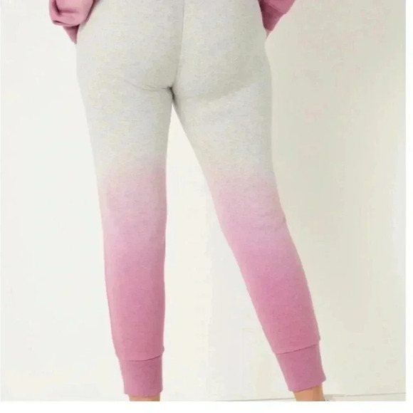 Victoria's Secret Pink Ombre Dip Dye Skinny Joggers Heather Stone Grey Pink XXL - Picture 3 of 7